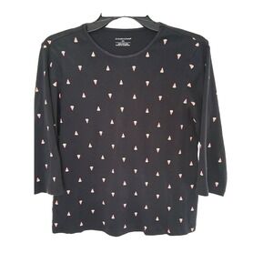 Christopher & Banks Watermelon Slice Print Knit Top Size Large Petite‎ Cotton